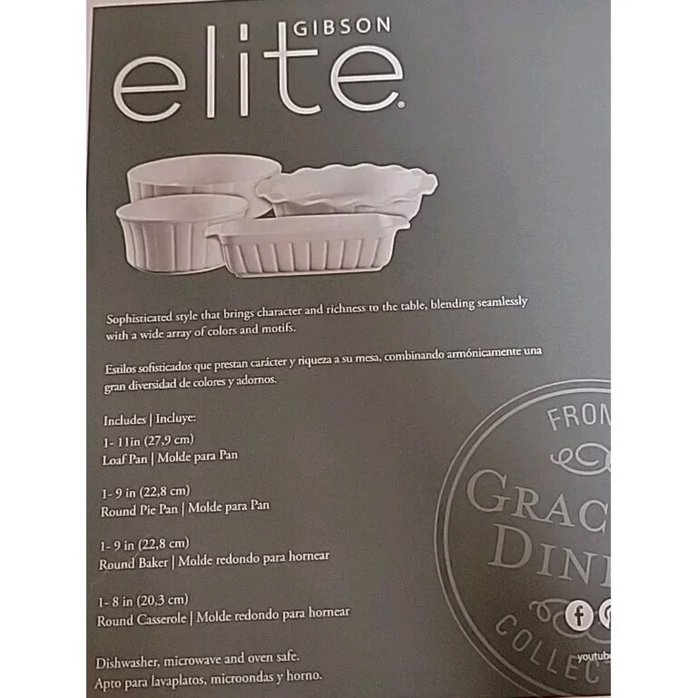 Gibson Elite Bakeware Gracious Dining Collection Bakeware Set Of 4